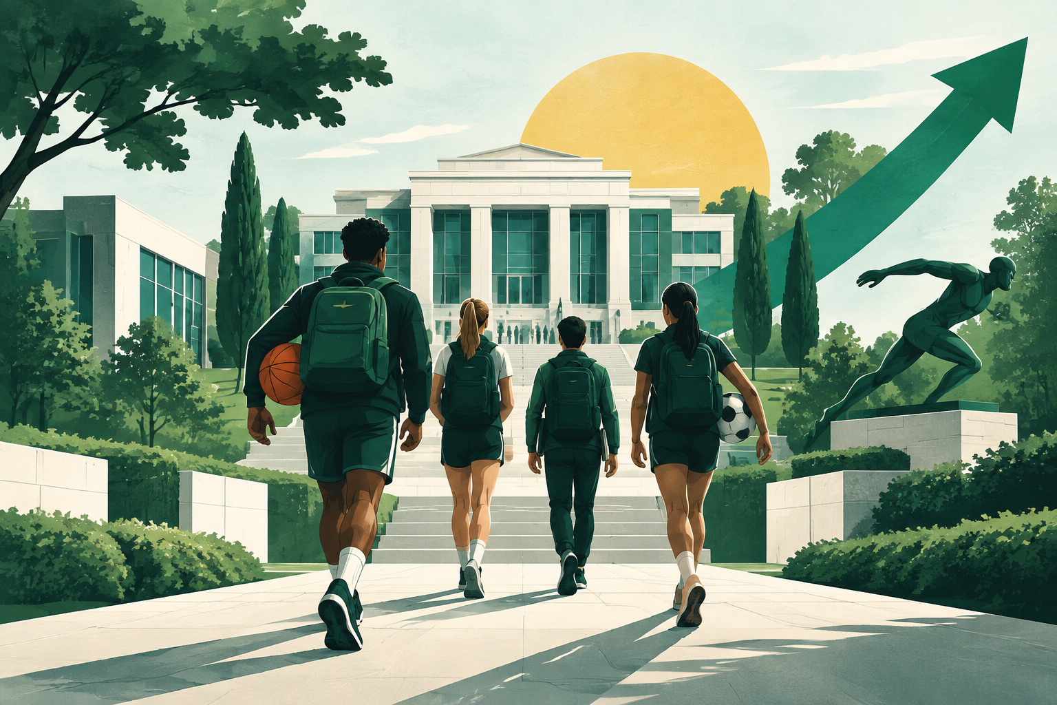 Editorial illustration for Marketing Agency for Athletic Academies in 2026
