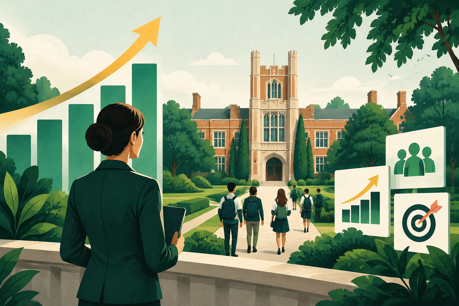 Editorial illustration for Marketing Agency for Independent Schools | 2026 Guide