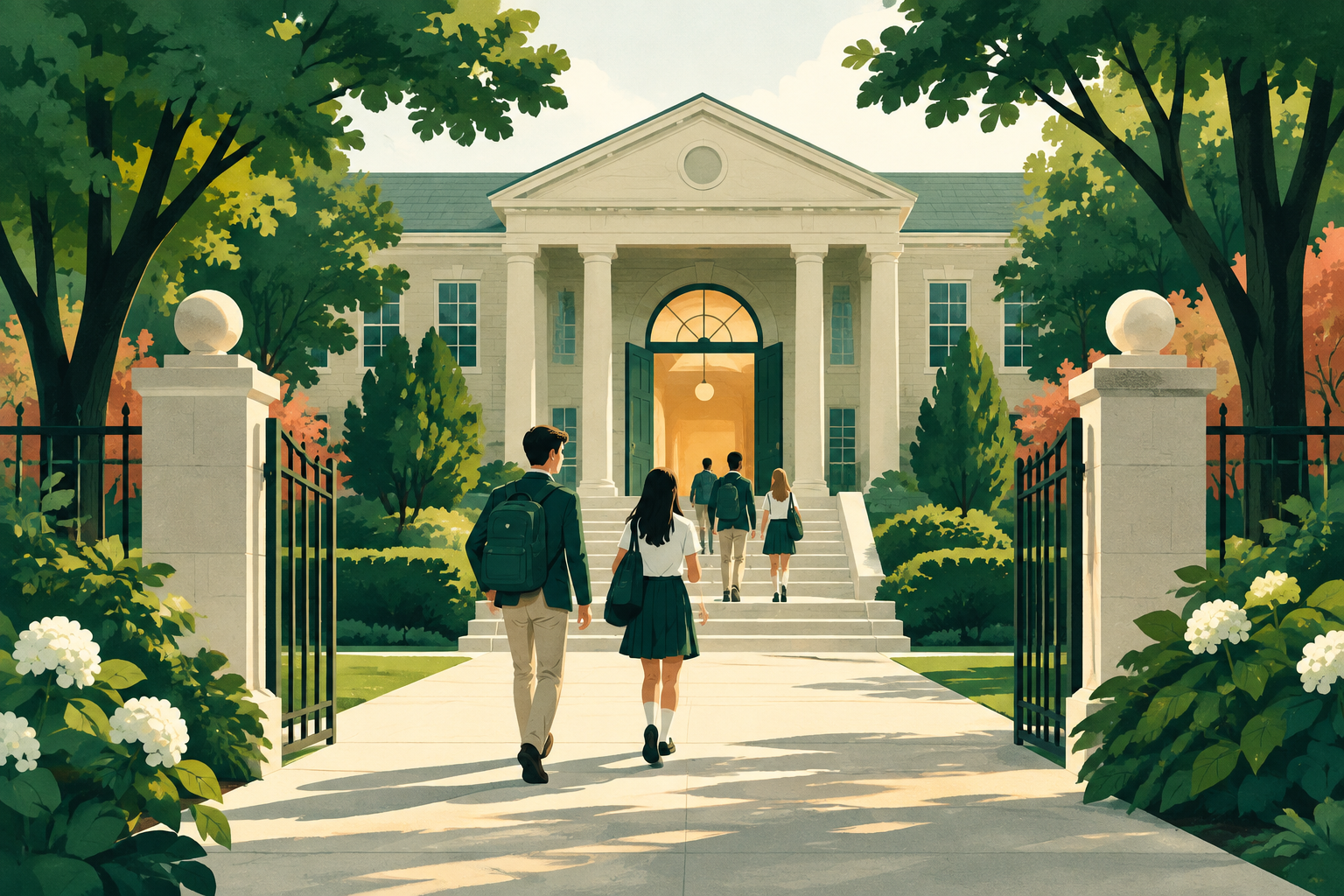 Editorial illustration for Private School Marketing Strategies That Drive Enrollment